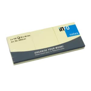 Info notes 3 x 50x40mm geel 3 bloks a 100 vel