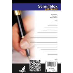 Schrijfblok Kangaro A5 lijn 60grs 100 blad