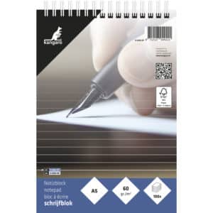 Spiraalblok Kangaro A5 lijn 60grs 100 blad kopspiraal