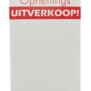 Prijskaart opheffing uitverkoop per 100st.