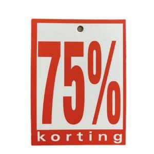 Prijskaartjes 75% korting per 100 stk.