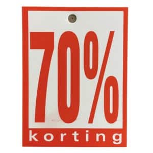 Prijskaartjes 70% korting per 100 stk.
