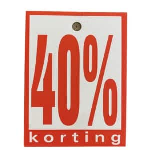Prijskaartjes 40% korting per 100 stk.