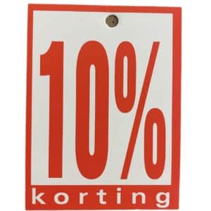Prijskaartjes 10% korting per 100 stk.