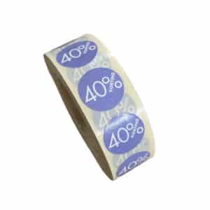 Etiketten 40% Korting Paars 18 mm 1000 st