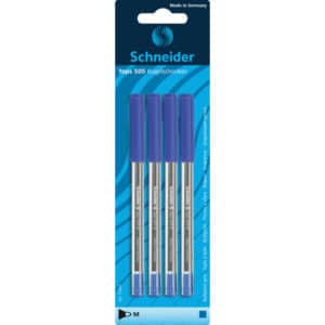 Balpen Schneider Tops 505M blauw blister a 4st.