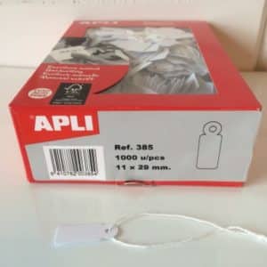 Hangetiket wit met koord 11x29mm