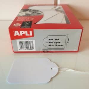 Hangetiket wit met koord 50x70mm