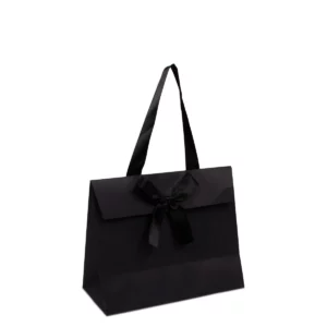 DPK126-Papieren cadeautasjes met strik-Zwart