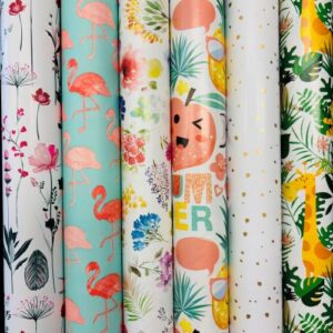 Inpakpapier Luxe Nature Assorti Groen 6 rolletjes