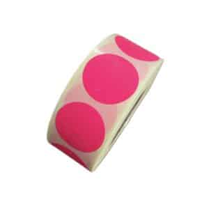 Etiketten Rond Fuchsia Roze Blanco 27 mm