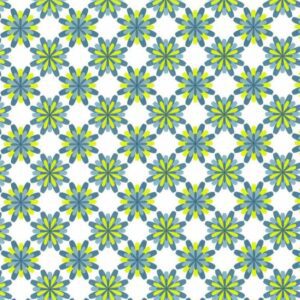 Inpakpapier Flowers Groen Blauw