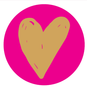 Kadosticker Hartje Goud Fuchsia Roze