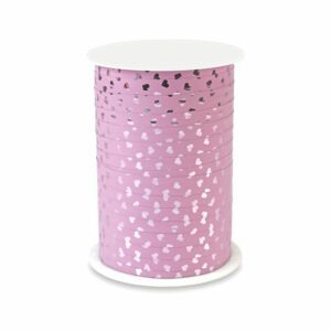Krullint Hartjes Roze Metallic