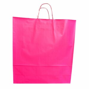 Papieren draagtas gedraaid koord Fuchsia 45x15x49cm