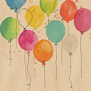 Servetten 33x33cm 20 stuks By Nature Ballon Party natuur