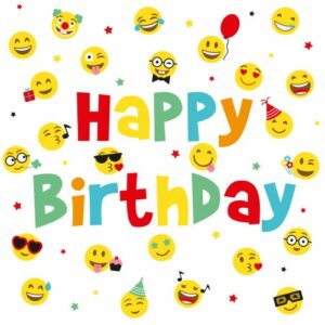 Servetten 33x33cm 20 stuks Atelier Birthday Smileys
