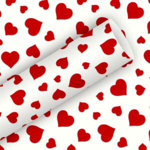 Inpakpapier 2mx70cm Lovely wit/rood
