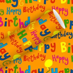 Inpakpapier 2mx70cm Pop Birthday tangerine