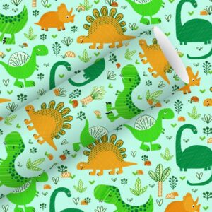 Inpakpapier 2mx70cm Funny Dinos softmint