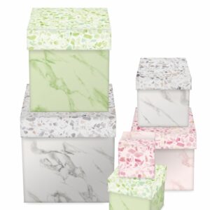Doos Set van 6 stuks Kubus Marmer
