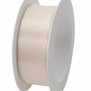 Band met draad 25mmx2,5m creme