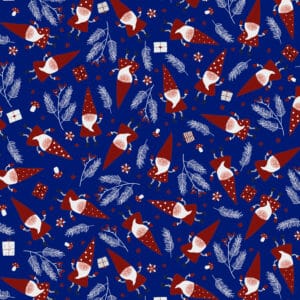 Inpakpapier Kerst Santa's Friends Blauw