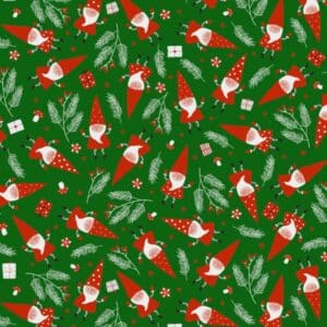 Inpakpapier Kerst Santa's Friends Groen