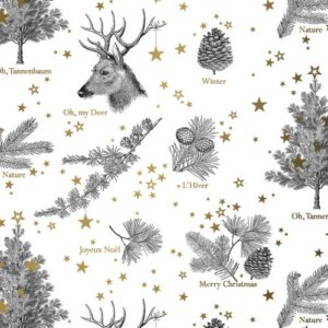 Inpakpapier Kerst Oh my Deer wit