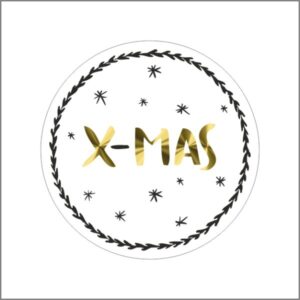 Cadeaustickers X-mas goud wit