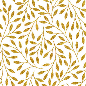 Inpakpapier Glitter Leaves Goud
