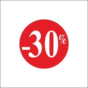 Etiket 30% rond Rood