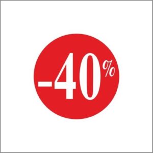 Etiket 40% rond Rood