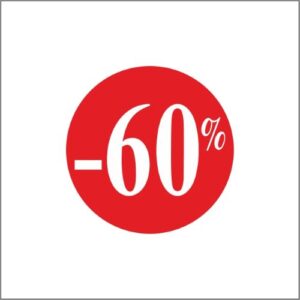 Etiket 60% rond Rood