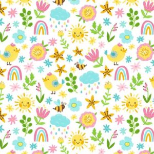 Inpakpapier Zon Regenboog Vogel