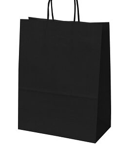 Papieren draagtas 18x8x22cm zwart
