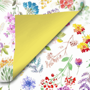 IInpakpapier Bloemen 2 zijdig Geel