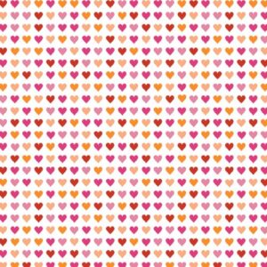 Inpakpapier Hartjes Oranje Rood Roze