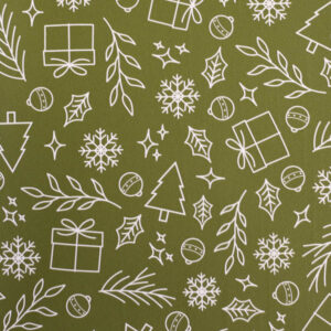 Inpakpapier Kerst Cadeaus en Bomen Groen