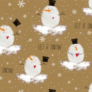 Inpakpapier Kerst Sneeuwpop