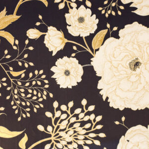Inpakpapier Grote Bloemen Donkerblauw