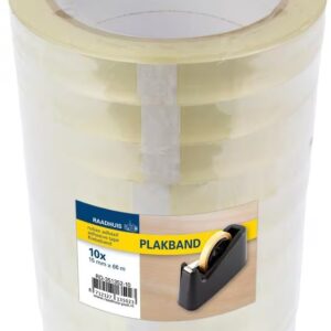 Plakband 15mmx66m PP transparant a10 rol